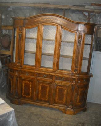 CREDENZA VETRINA  RIVESTITA a 2 corpi