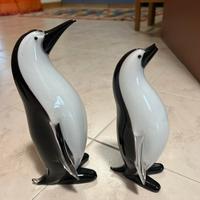 Coppia pinguini imperatore vetro di murano