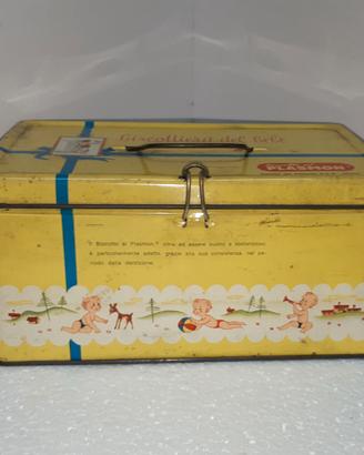 SCATOLA LATTA BISCOTTI PLASMON - ORIGINALE ANNI 60