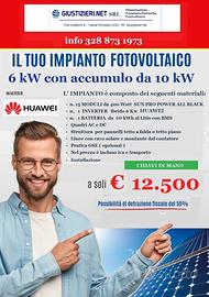 IMPIANTO CHIAVI IN MANO HUAWEI  6 KW + ACC. 10 KW