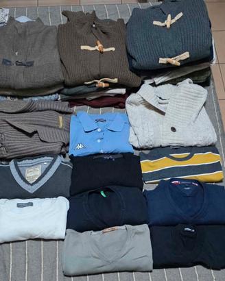 Lotto 25 maglie e maglioni XL varie marche