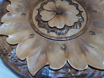 NUOVO  piatto legno intarsiato