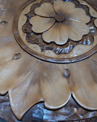 NUOVO  piatto legno intarsiato