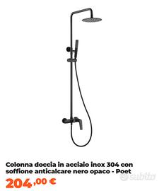 Colonna doccia acciaio inox nero opaco Poet