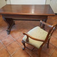 Tavolo Neo-Rinascimento Fine 1800 Con Sedia Leggi.