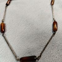 Collana girocollo in argento e pietra dura