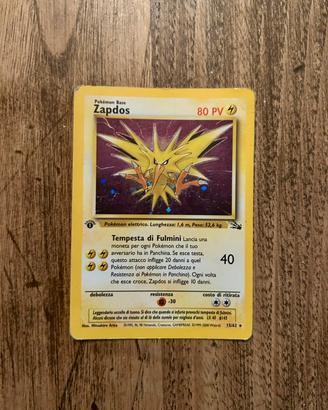 Zapdos Fossil 15/62 Holo Prima Edizione