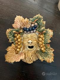 Maschera ceramica Bacco