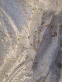 copriletto tessuto setificato dipinto a mano