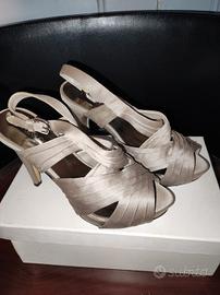 sandali donna argentati lavorazione Artigianale 
