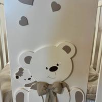 Culla Erbesi Tato grigio + set lenzuole e paracolp