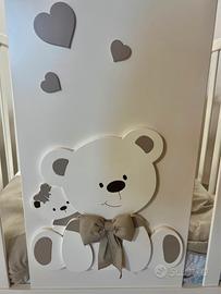 Culla Erbesi Tato grigio + set lenzuole e paracolp