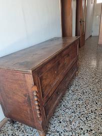 Como Cassettone fine ' 800 in Noce Massello-
