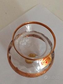 Vaso in vetro vintage serie "Heaven" con decori in