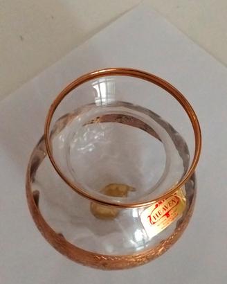 Vaso in vetro vintage serie "Heaven" con decori in