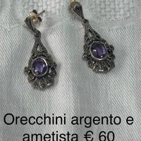 Orecchini in argento e ametista
