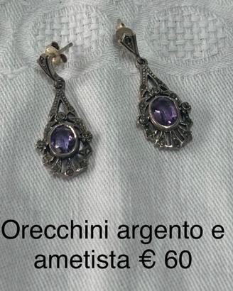 Orecchini in argento e ametista