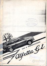Alfetta GT  prima serie - libretto  manutenzione