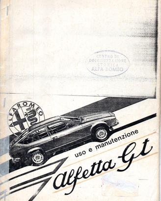 Alfetta GT  prima serie - libretto  manutenzione