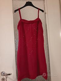 abito 100% seta ricamato mano paillettes 