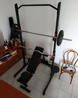 Half Rack con panca asta e pesi