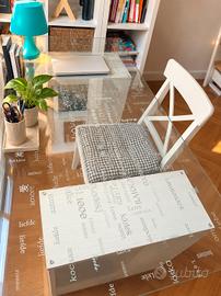 Scrivania Ikea Glasholm piano vetro temprato