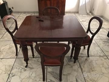 Tavolo in mogano rettangolare stile vittoriano