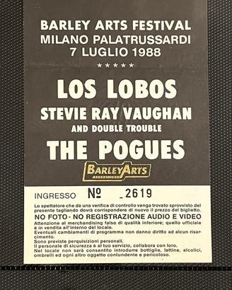 Ray Vaughan e The Pogues Biglietto Concerto 1988