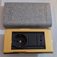 Kit placca 4724OR supporto 4744 shuko e bipasso 45