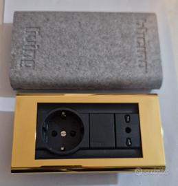 Kit placca 4724OR supporto 4744 shuko e bipasso 45