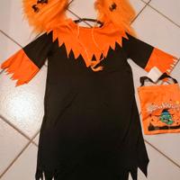 abito parrucca e borsina Halloween bambini 