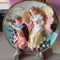 Piatto decorativo angelo con bambini