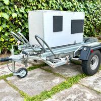 Carrello porta moto ellebi auto frenato, 3 posti