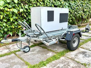 Carrello porta moto ellebi auto frenato, 3 posti