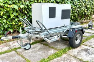 Carrello porta moto ellebi auto frenato, 3 posti