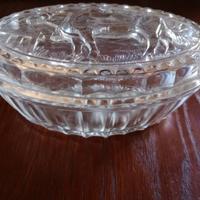 Portaburro anni 50 in Vetro con mucca in rilievo 