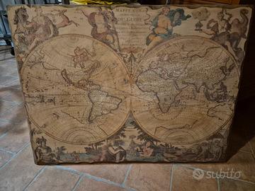 stampa su legno mappamondo 