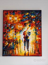 Quadro COUPLE UNDER ONE UMBRELLA di Afremov Studio
