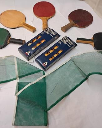 rete racchette palline ping pong vecchie