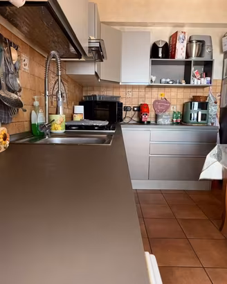 Cucina angolare moderna grigio/tortora