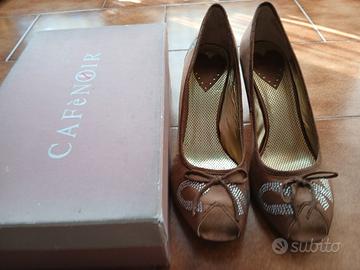 scarpe con tacchi alti cafè noir n.40 con strass 