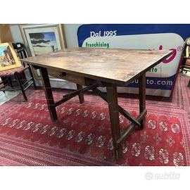 TAVOLO A CAPRETTA IN LEGNO 1 CASSETTO ORIGINALE D'