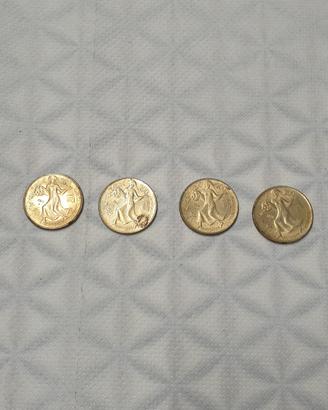 n 4 monete 200 lire anno 1981