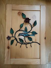 Portachiavi da parete con applicazione in ferro ba