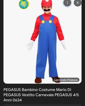 Costume Mario di Pegasus 4/5 anni
