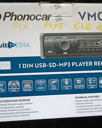 Autoradio 1Din USB-SD MP3 player Phonocar VM063