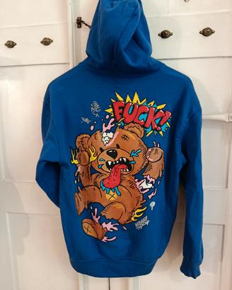 Felpa con cappuccio blu elettrico 