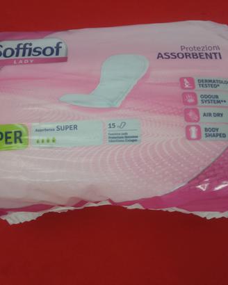 7 pacchi(105 pezzi) SOFFISOF LADY per incontinenza