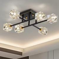 Lampadario moderno in cristallo nero 6 luci