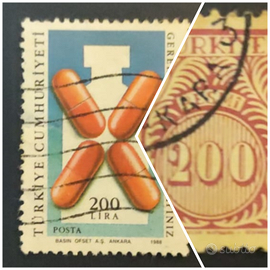 Lotto 2 Francobolli Turchia